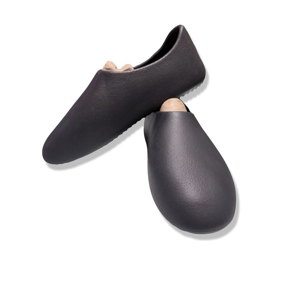 Black Minimalist Foam Slip On Loafers Sz 10 Futuristic Clog Mules Round Toe. NEW